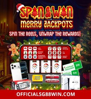 SPIN & WIN Merry Jackpots at SG88WIN!