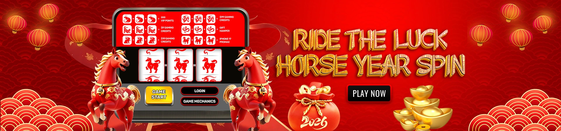 Ride the luck, Horse Year Spin At SG88WIN