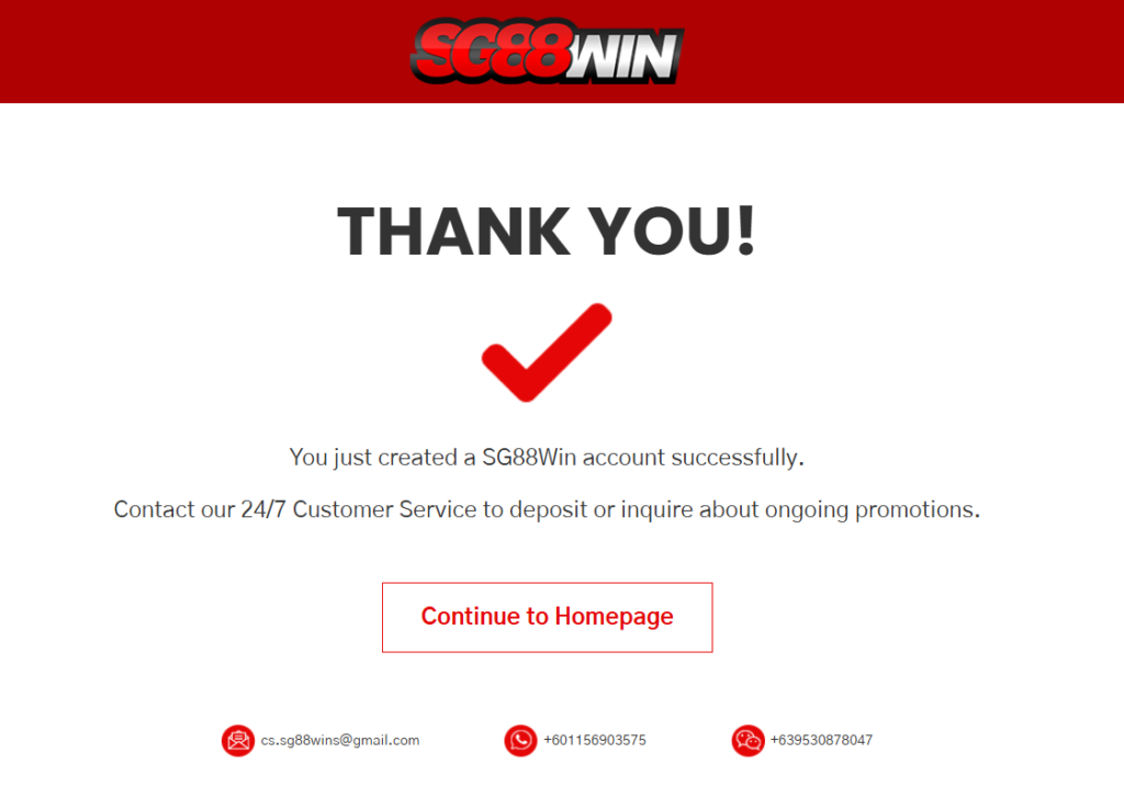 Successful Registration Form