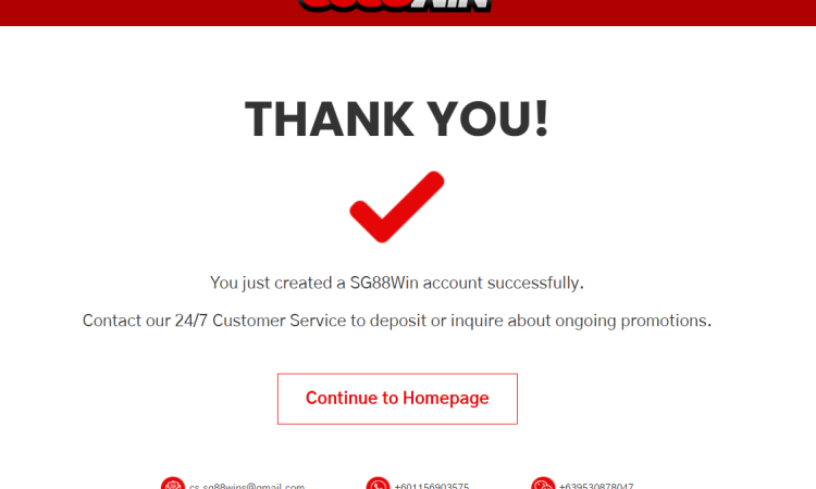 Successful Registration Form